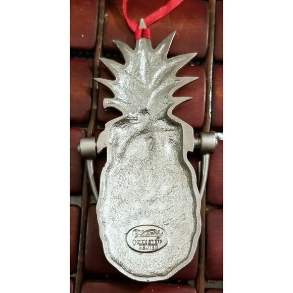 Williamsburg Pineapple Door Knocker Christmas Ornament Kirk Stieff Lenox Pewter - Picture 3 of 4
